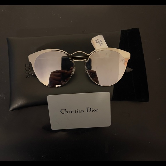 Dior sunglasses NWT silver with purple ear handles